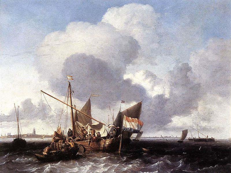 Ludolf Backhuysen Ships on the Zuiderzee before the Fort of Naarden